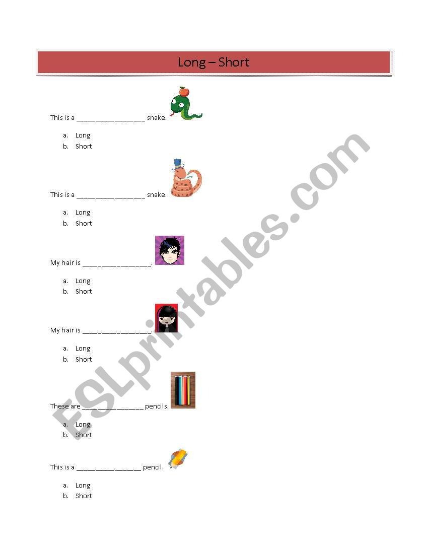 Long-Short worksheet