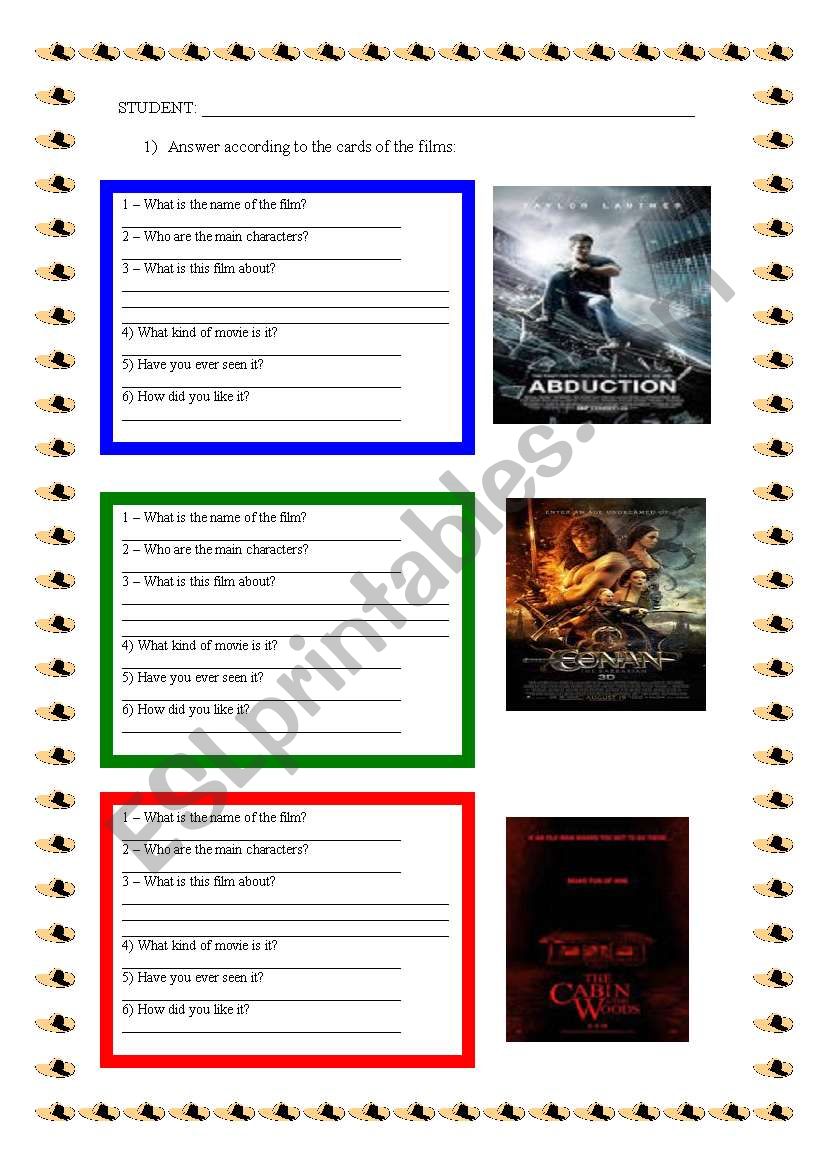 MOVIES MOVIES MOVIES worksheet