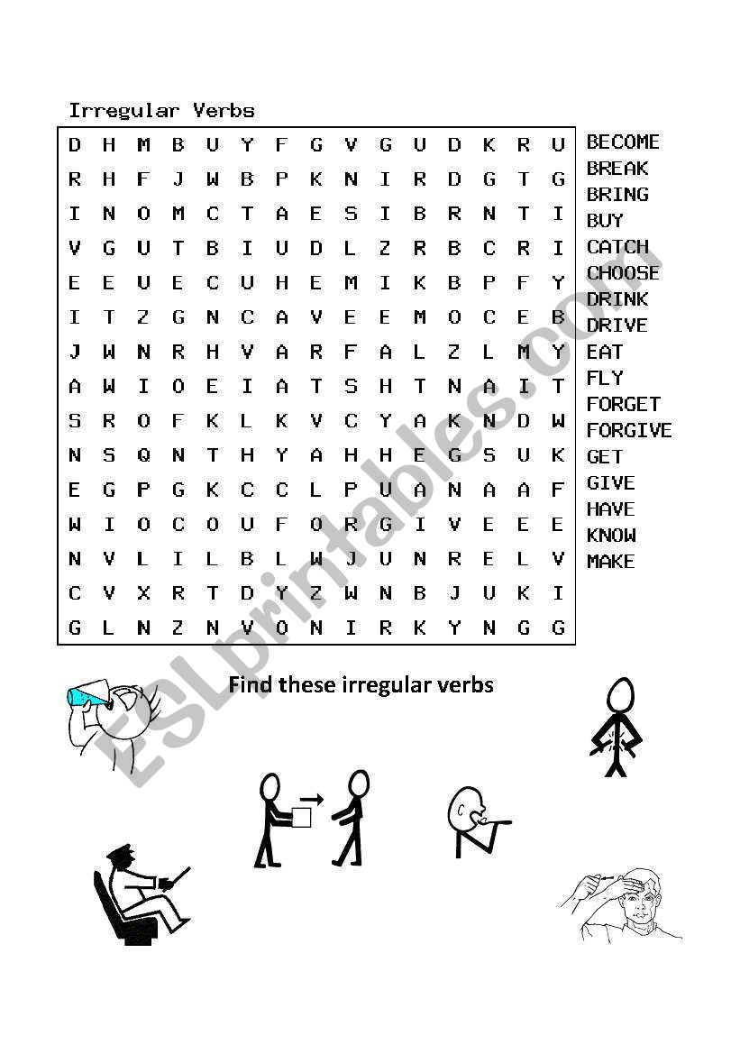 Irregular verbs worksheet