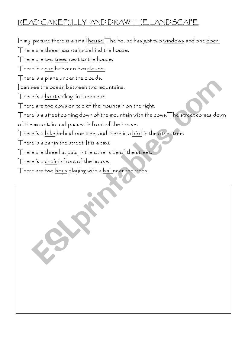 Read and draw worksheet