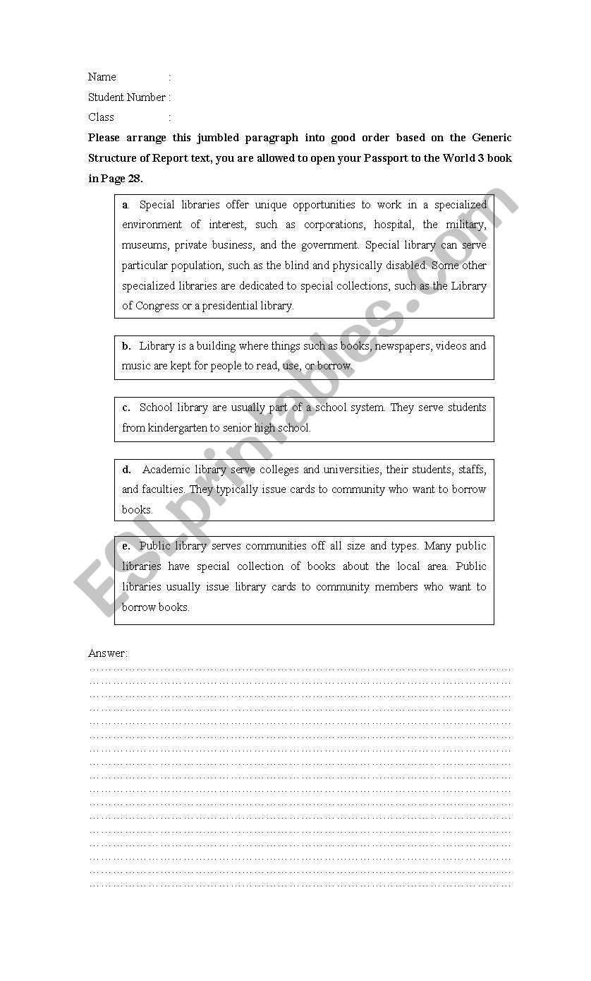 Report Text worksheet