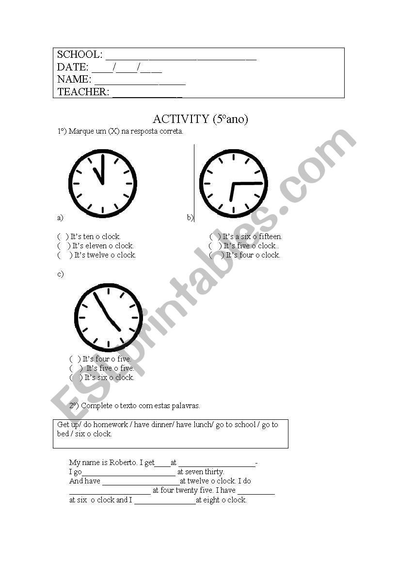 Hours worksheet