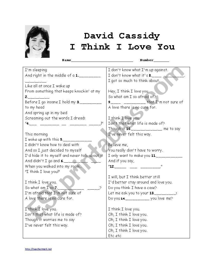 I think I love you - David Cassidy