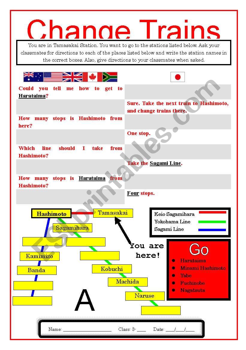 Change Trains worksheet