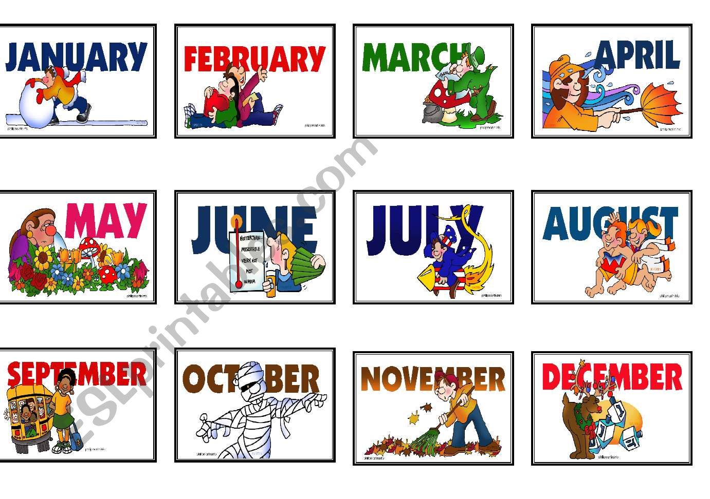 Speaking/Matching Months and Days Game Cards *Fully Editable* 1 of 2