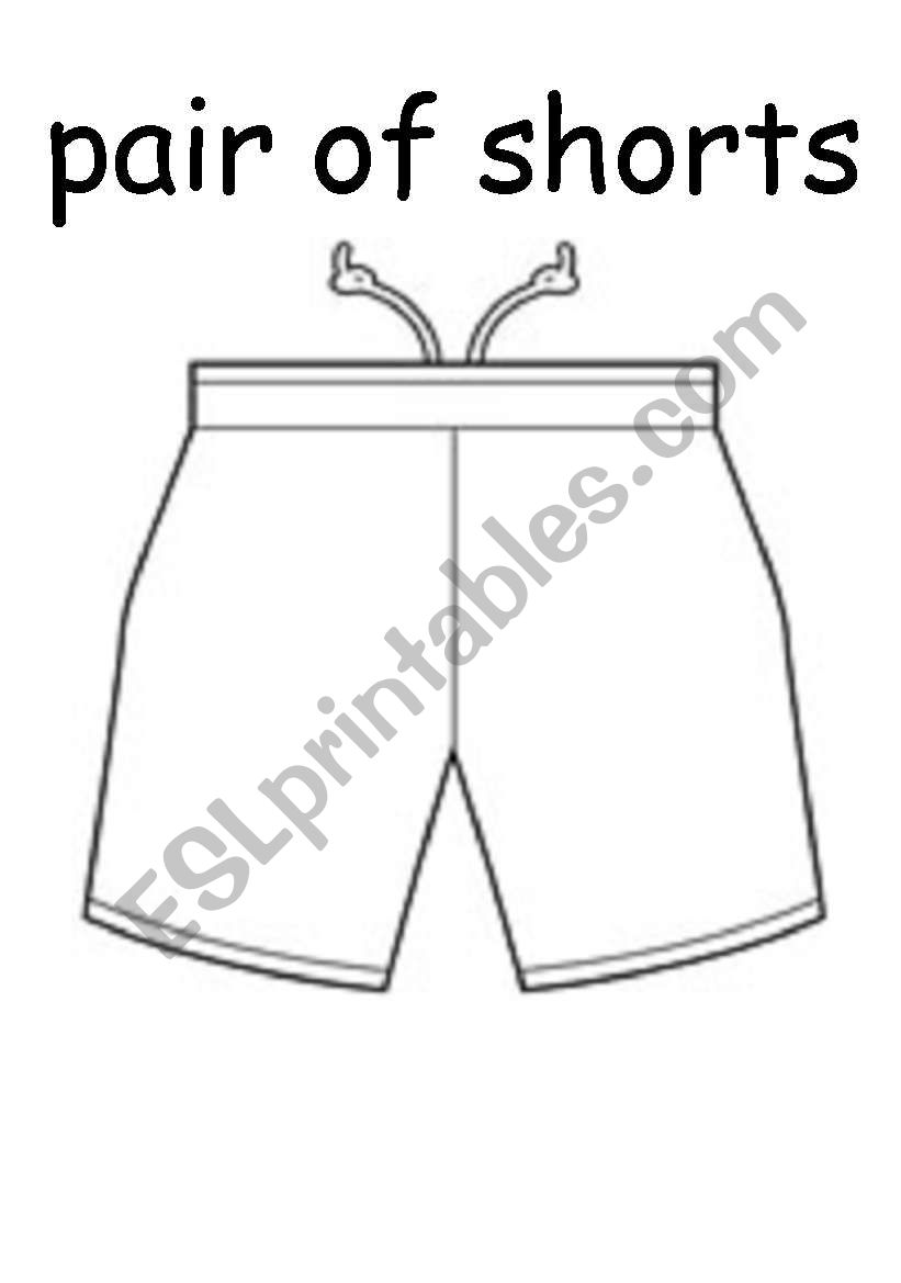 Clothes set 1 B&W Flashcards  worksheet