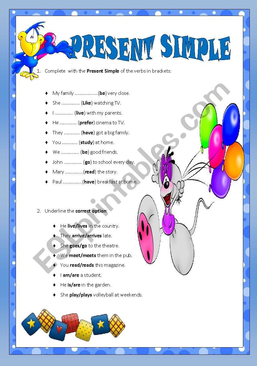 Present simple  worksheet