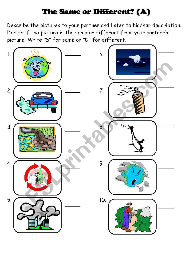 The Same or Different? Speaking Activity