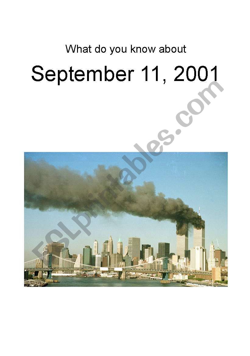 September 11, 2001 worksheet
