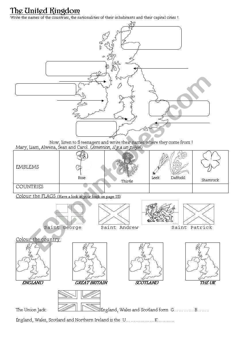 The United Kingdom worksheet