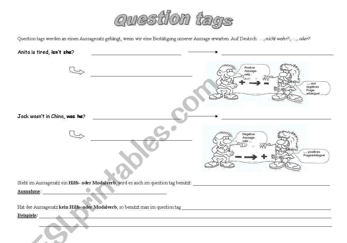Introduction Question tags worksheet