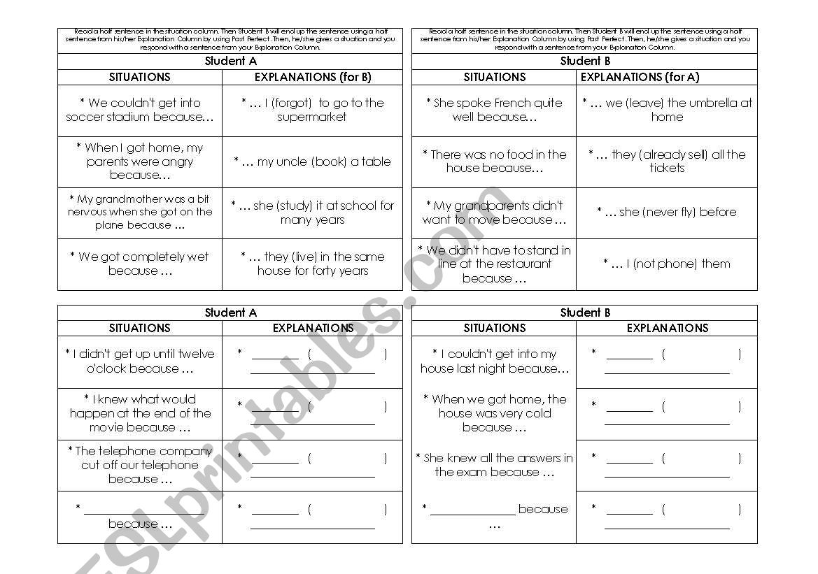 Past Perfect & Simple Past worksheet