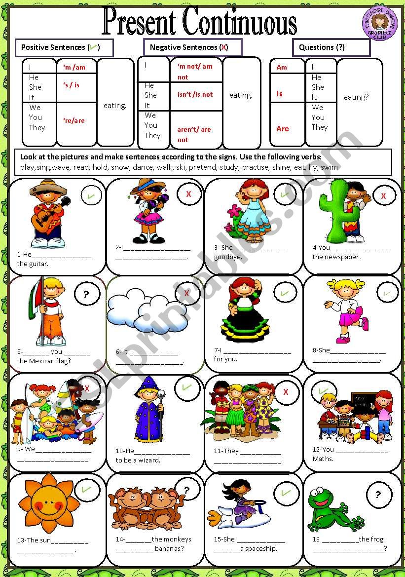 PRESENT CONTINUOUS worksheet