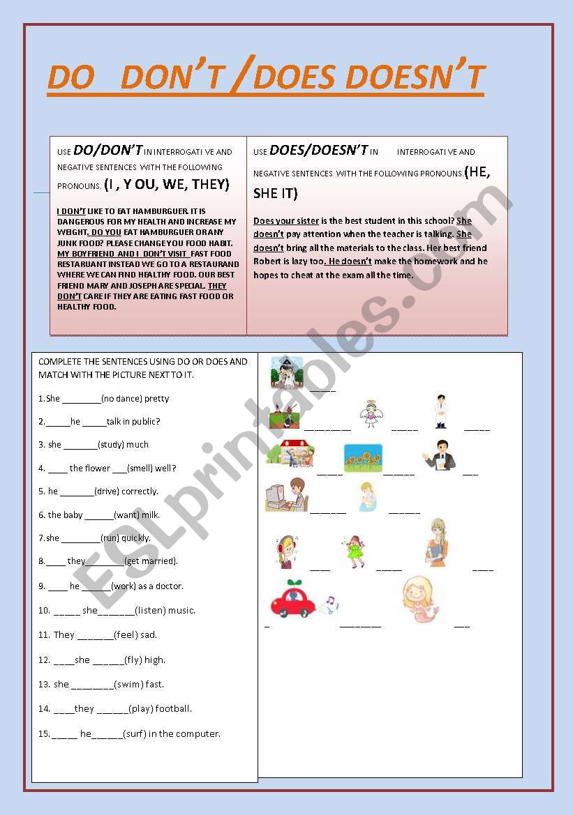 AUXILIARY DO /DOES worksheet