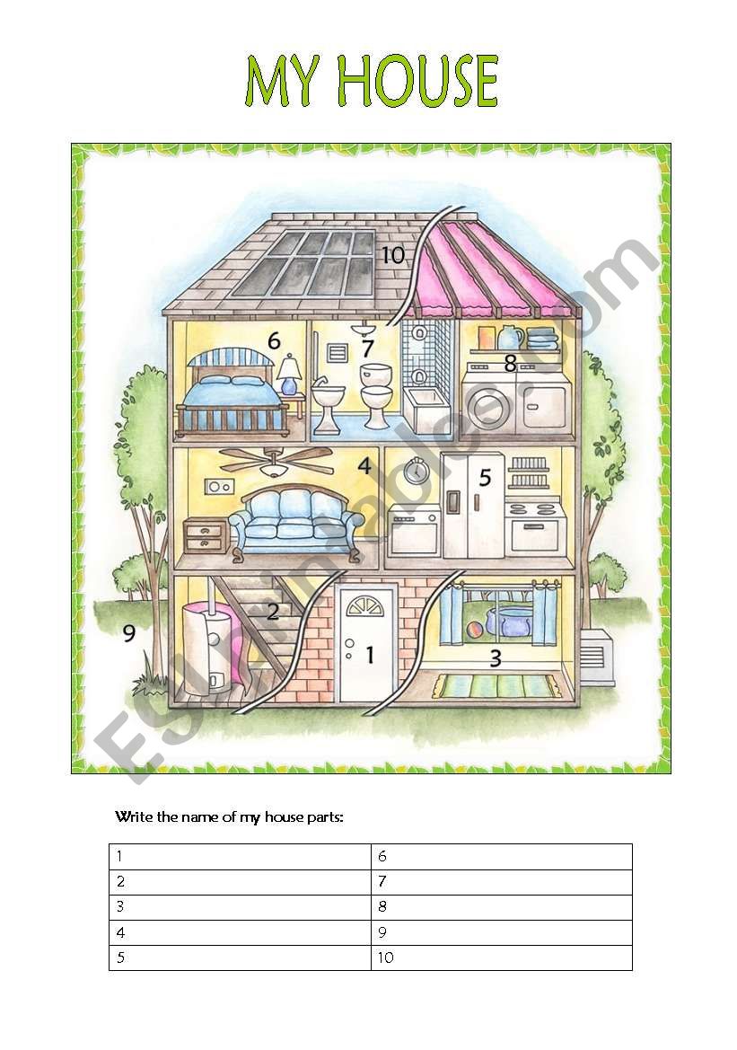 My house worksheet