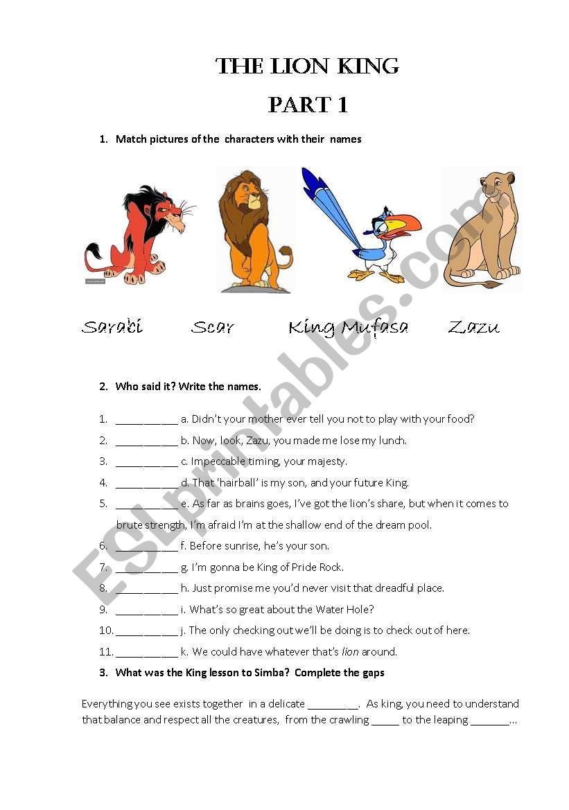 Lion King Ecosystem Worksheet Worksheet Design Ideas