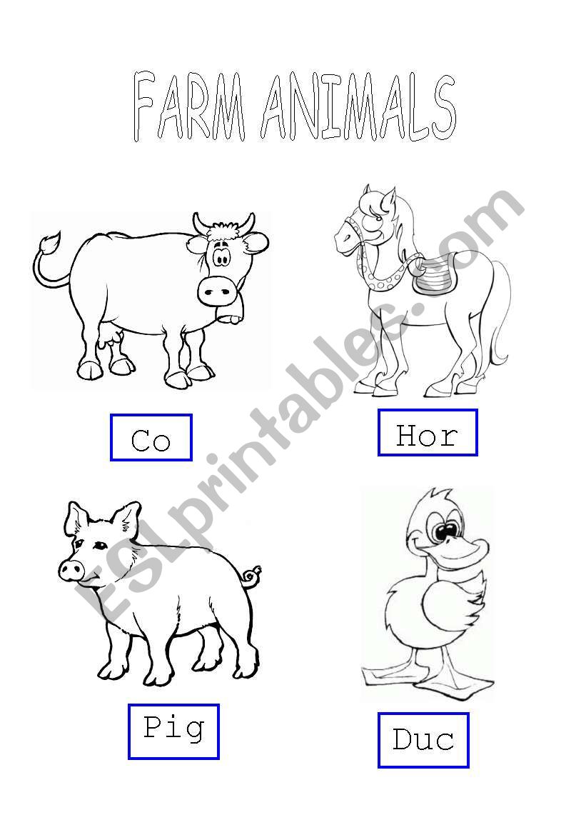 Farm animals worksheet