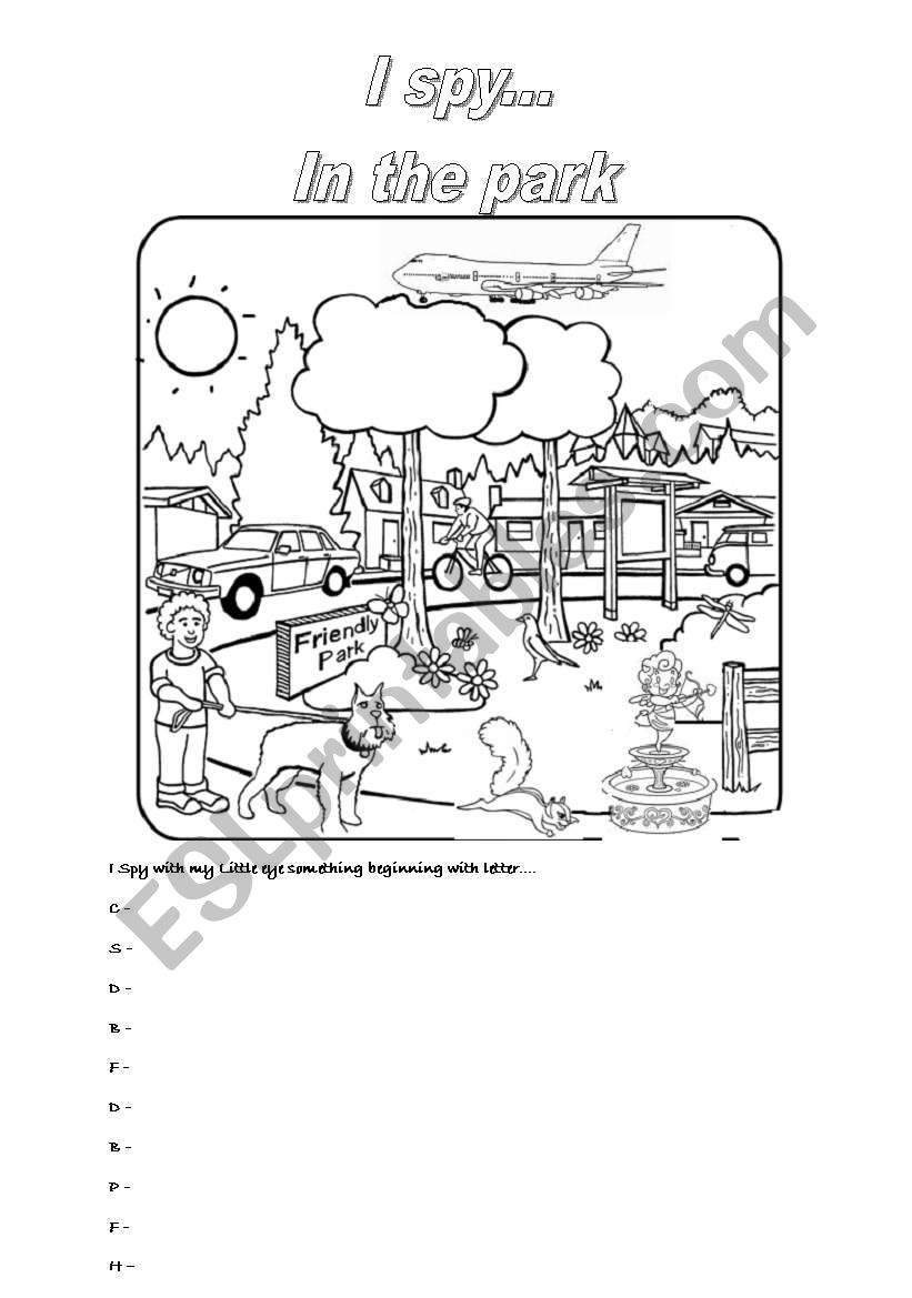 I spy IN THE PARK worksheet