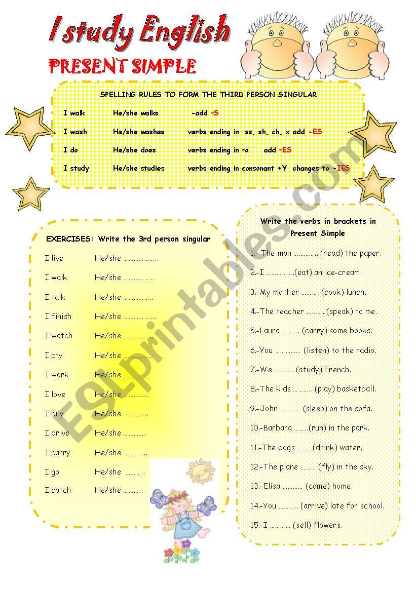 PRESENT SIMPLE TENSE worksheet