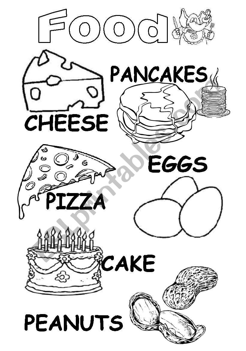 color the food and say which you like and donÂ´t like