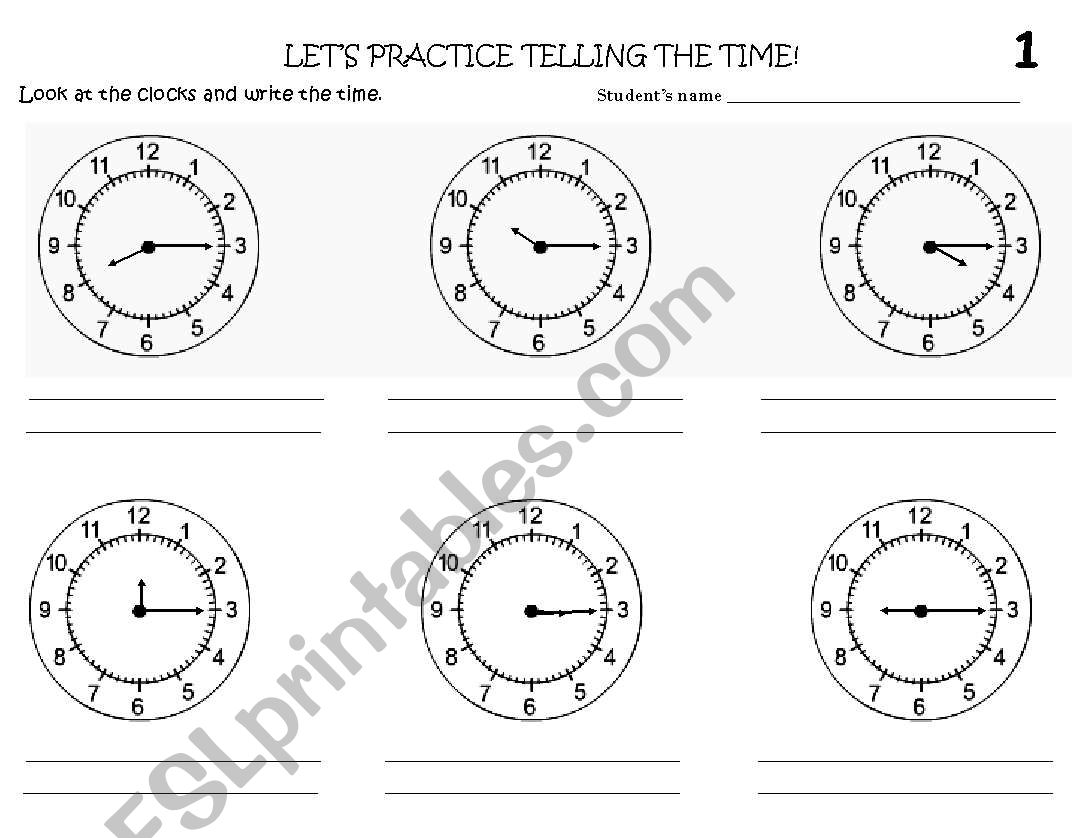 What time is it? worksheet