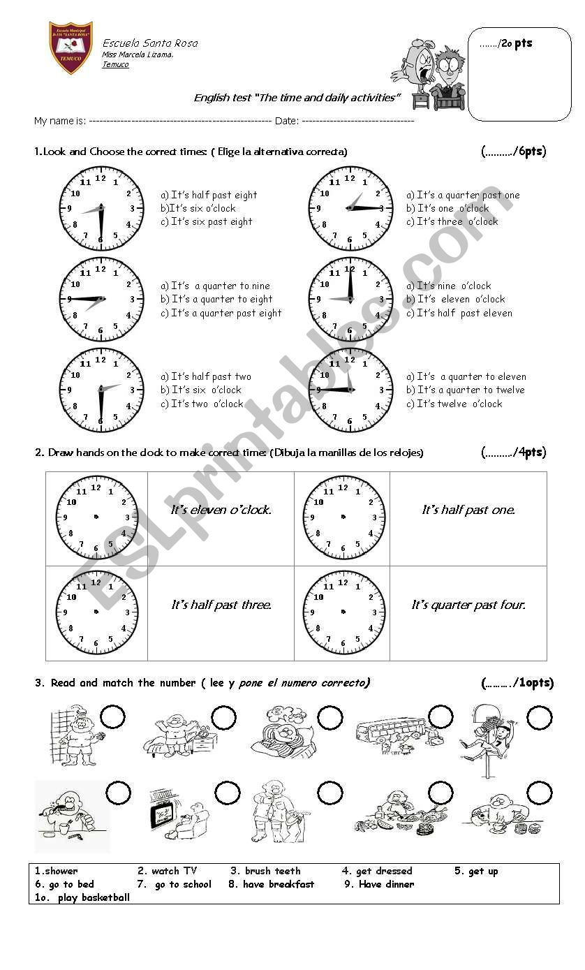 the time worksheet