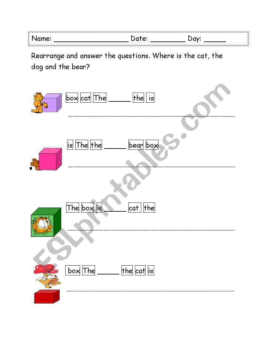 preposition of locations worksheet