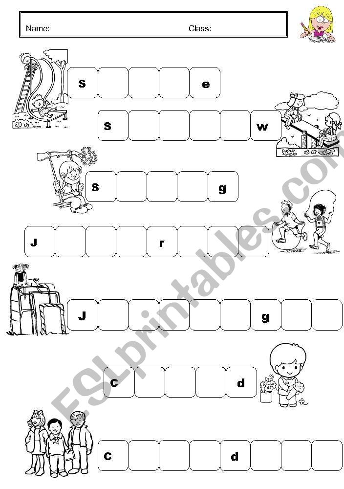 On the playground worksheet