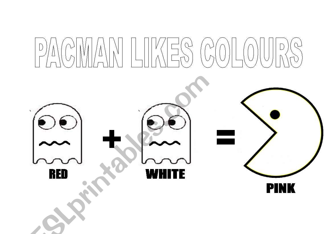 Pacman likes Colours worksheet