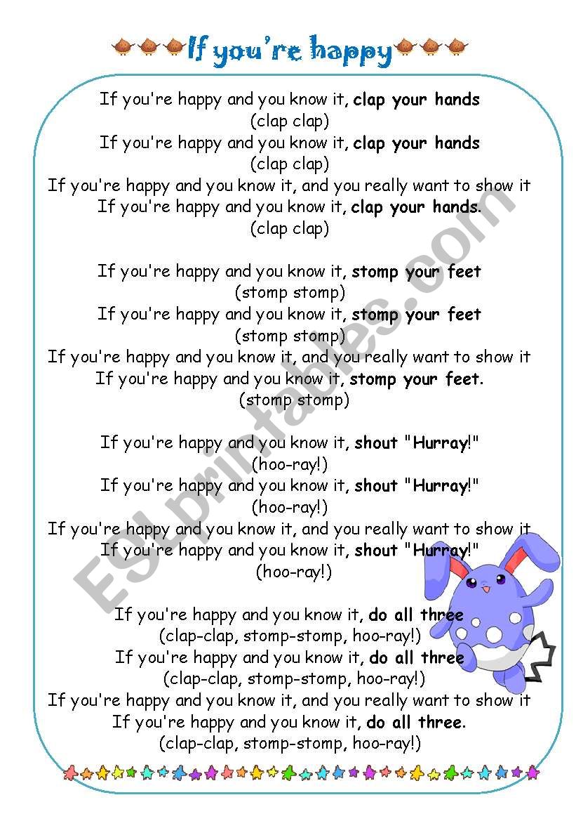 If youre happy worksheet