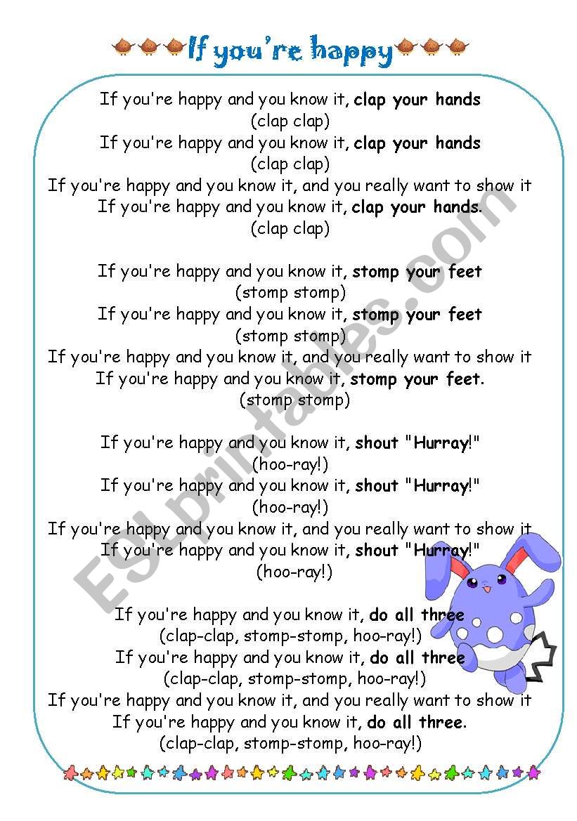 If youÂ´re happy worksheet