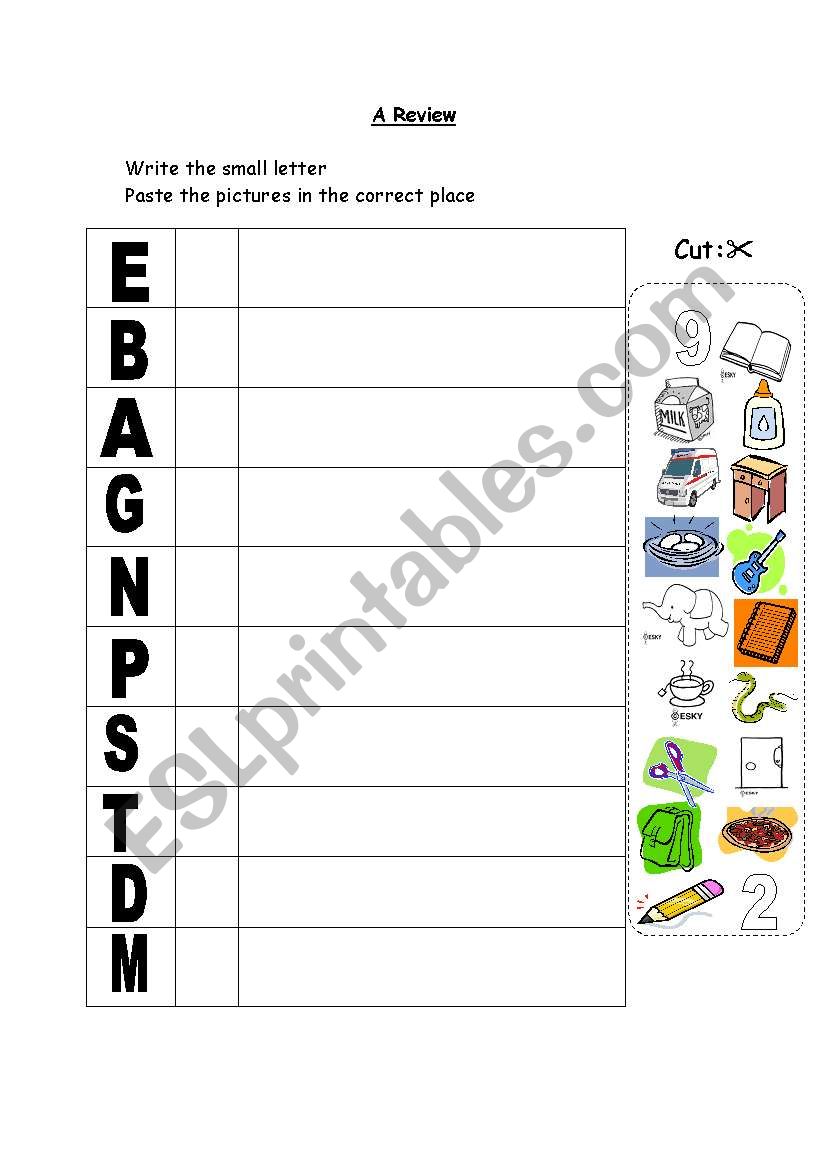 letters worksheet