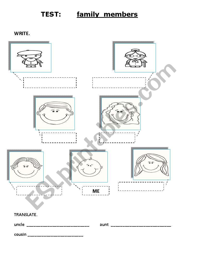 TEST: FAMILY worksheet