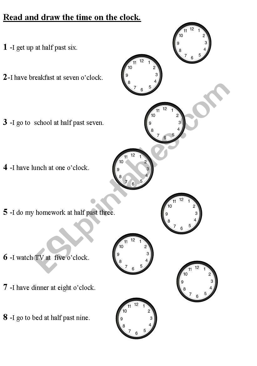 TELLING THE TIME worksheet
