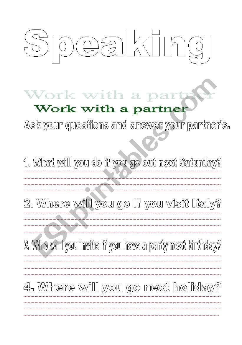 Speaking worksheet