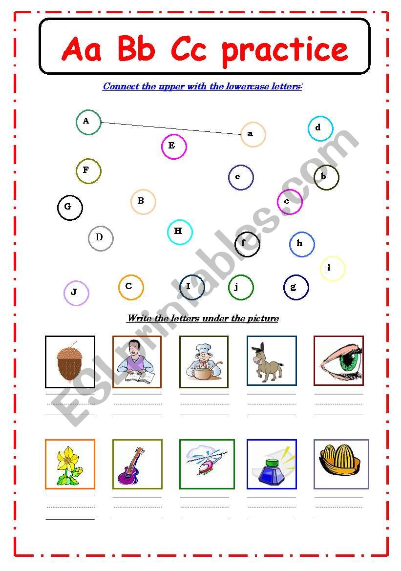 alphabets practice worksheet