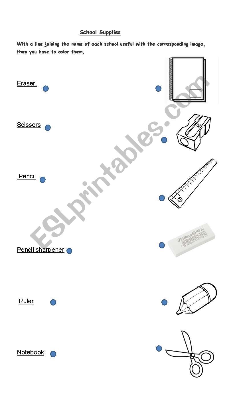 School Supplies worksheet