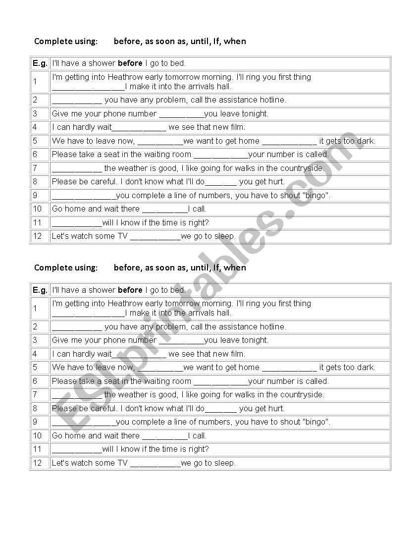 Future worksheet