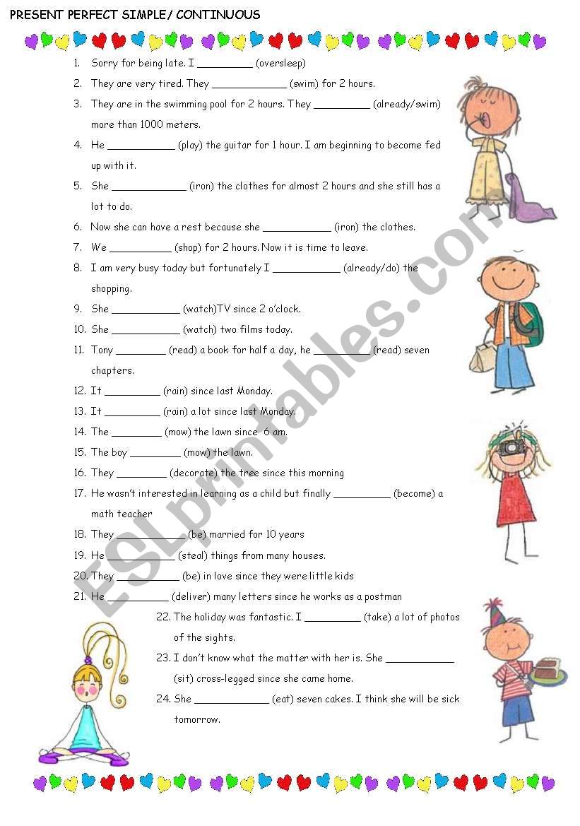 present perfect simple vs continuous