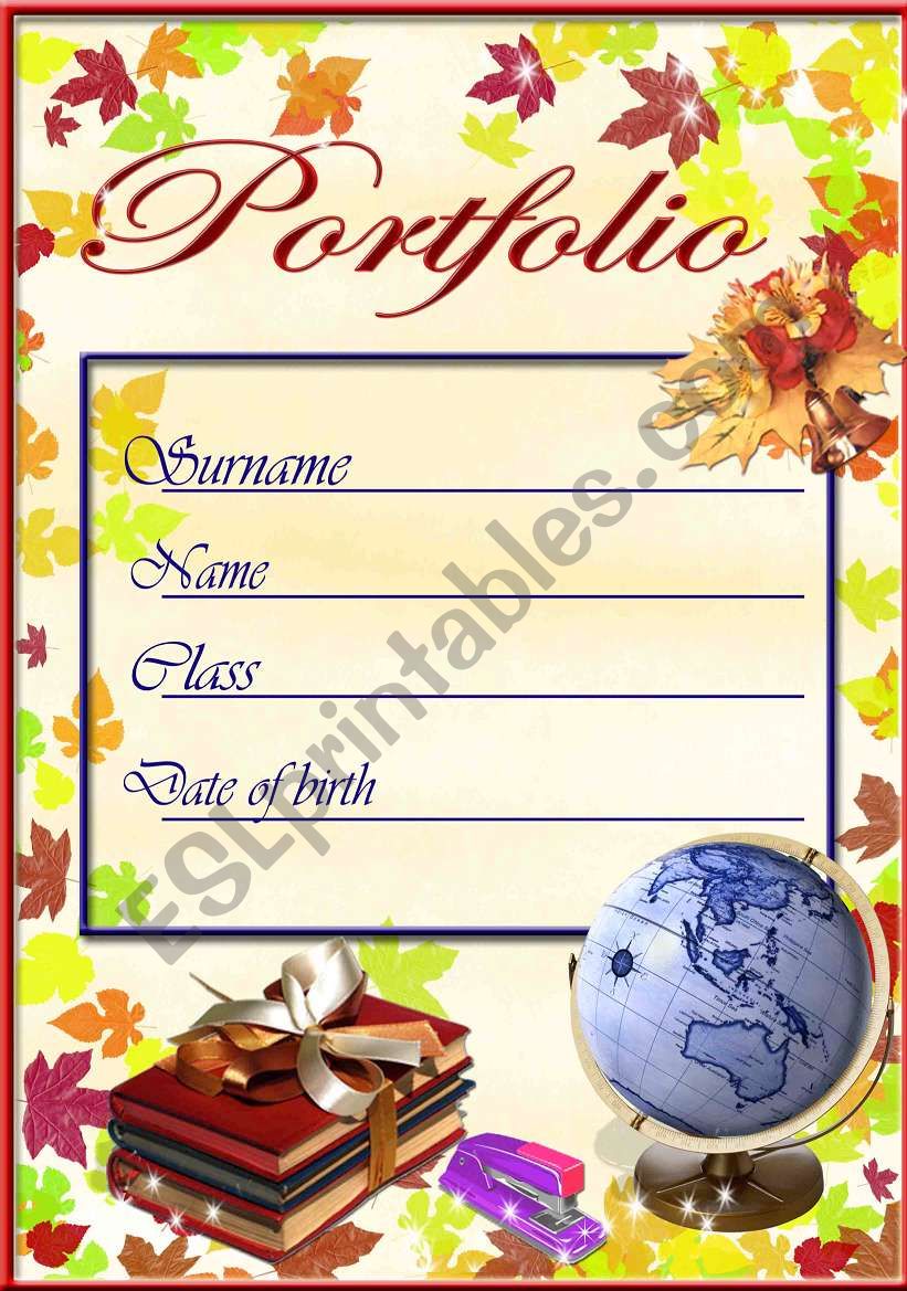 portfolio cover worksheet