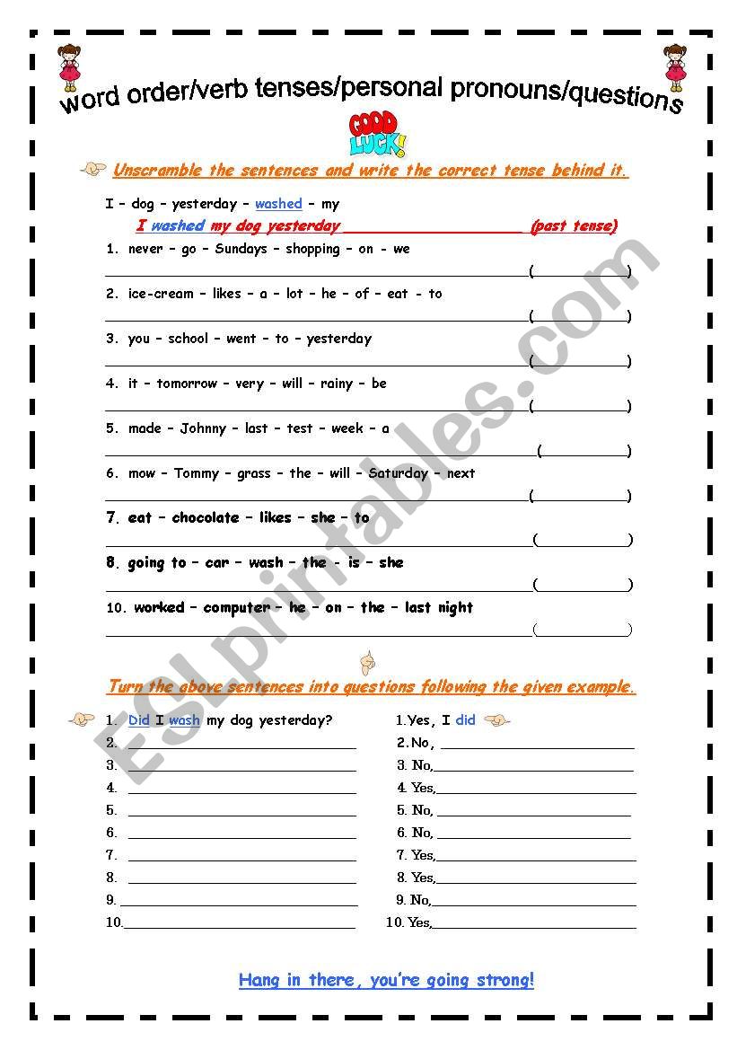 Word Order worksheet