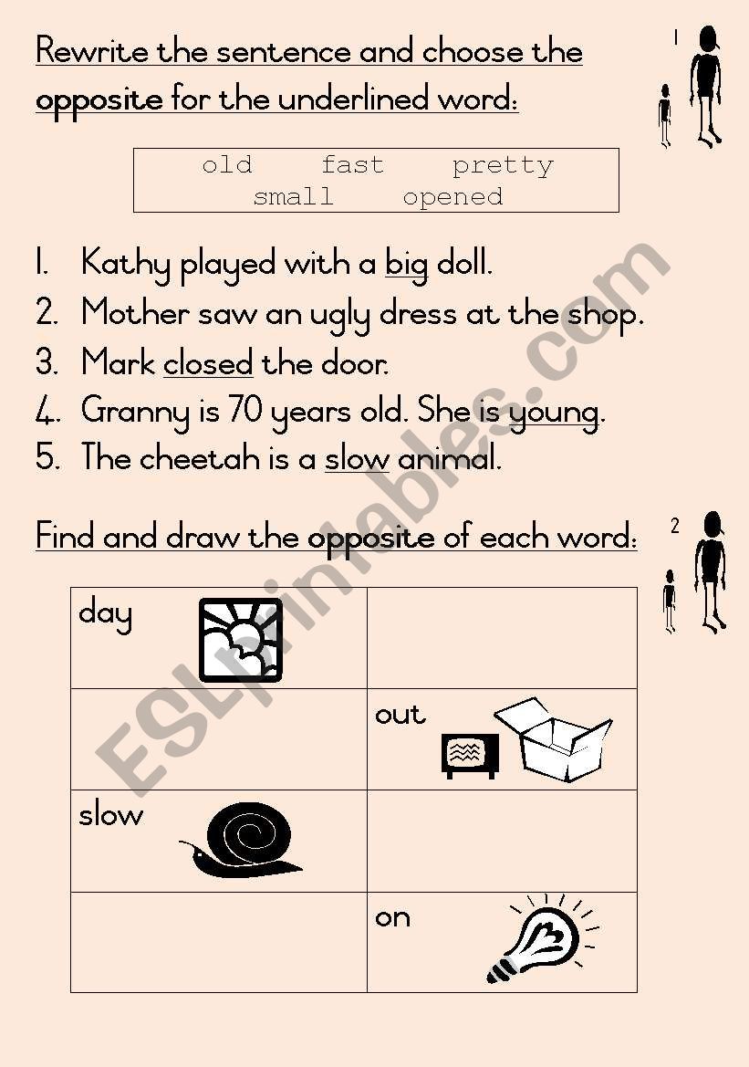 Antonyms - set of 16 work cards