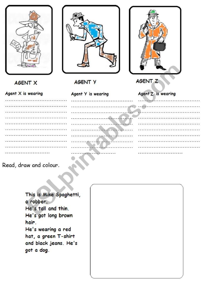 AGENTS AND A ROBBER worksheet