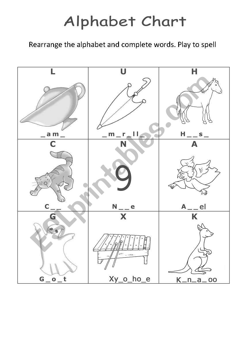 Alphabet Chart 1 worksheet