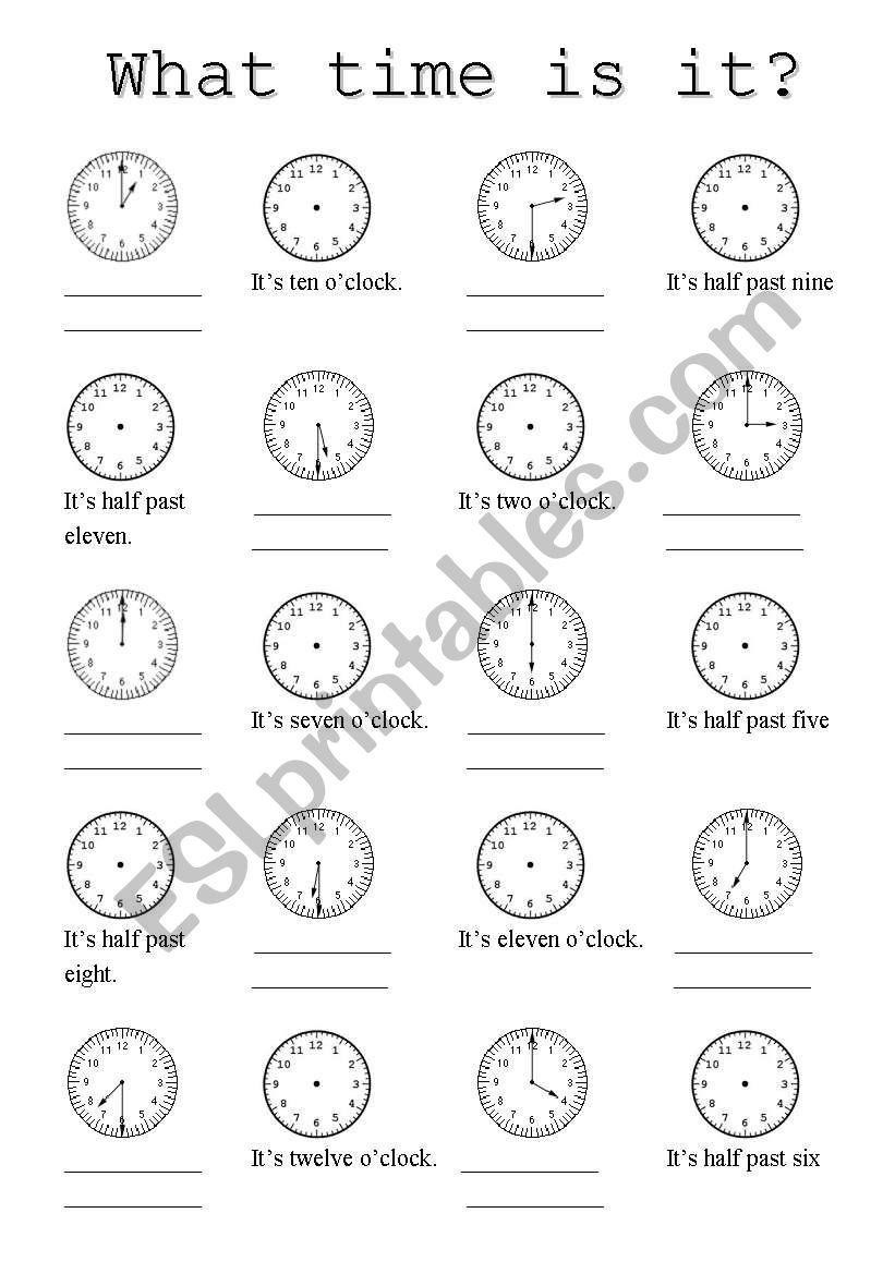 What time is it? worksheet