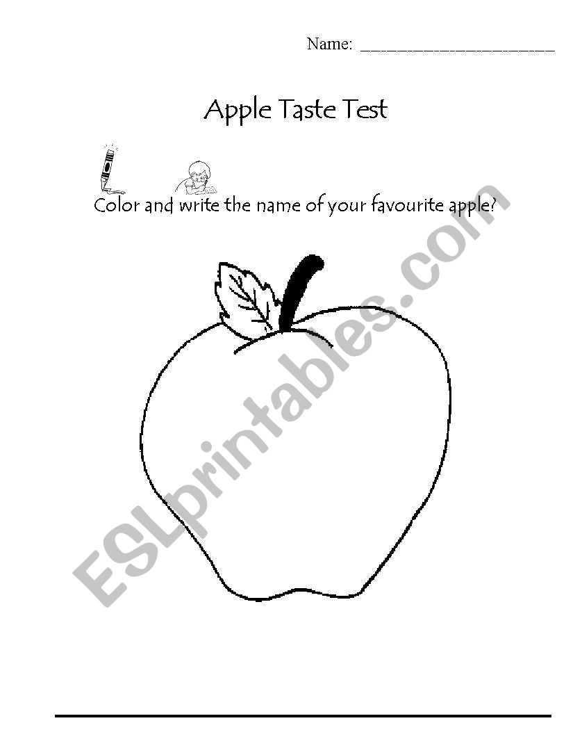 Apple Taste Test worksheet