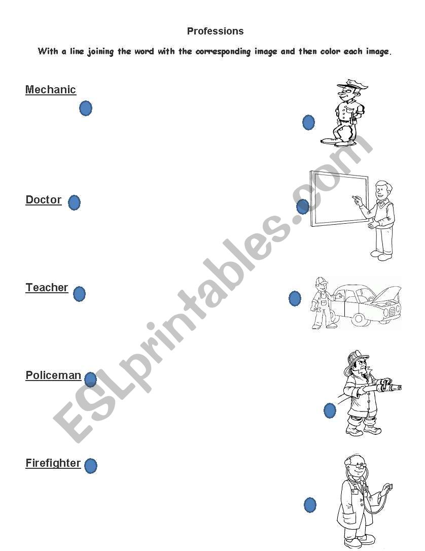 professions   worksheet