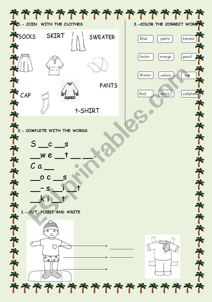 CLOTHES worksheet