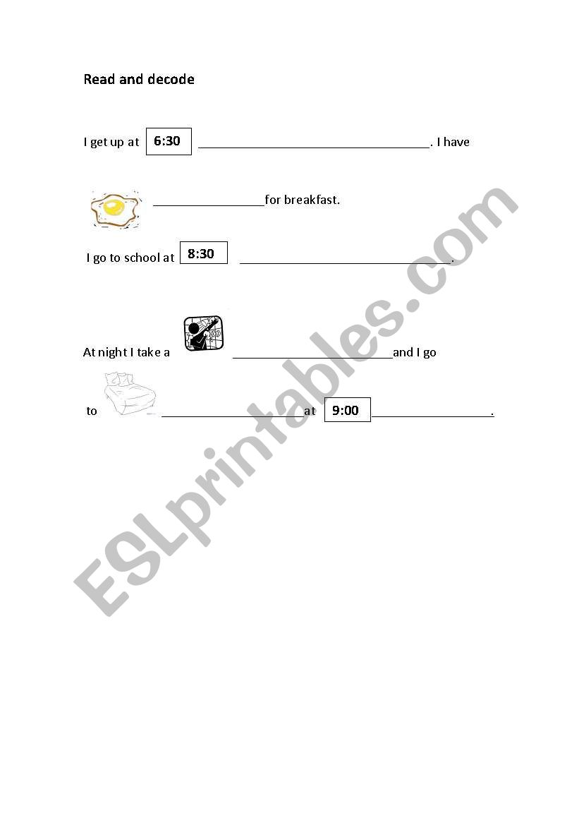 Picture decode worksheet