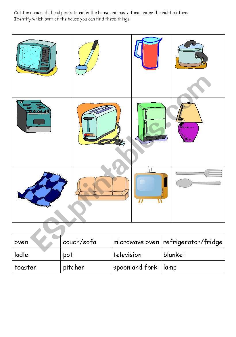 Things in the House Set 2 worksheet